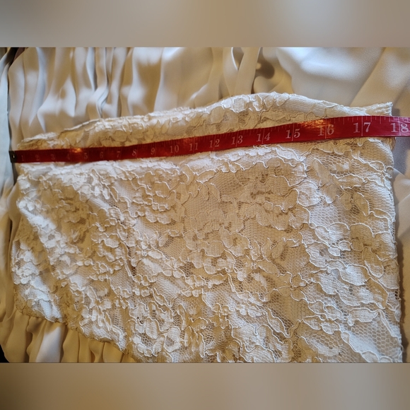 Midi Dress+Jacket, Vintage Open Crop, Long Sleeve, Ivory, Lace, Pleats, Straps,8 - Picture 16 of 16